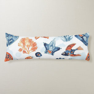 Under the Sea Watercolor Coral Ocean Animals Body Cushion