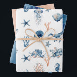 Under-the-Sea Watercolor Gift Wrapping Paper Sheet<br><div class="desc">Under-the-Sea watercolor gift wrapping paper featuring sea creatures!</div>