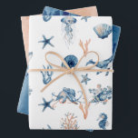 Under-the-Sea Watercolor Gift Wrapping Paper Sheet<br><div class="desc">Under-the-Sea watercolor gift wrapping paper featuring sea creatures!</div>