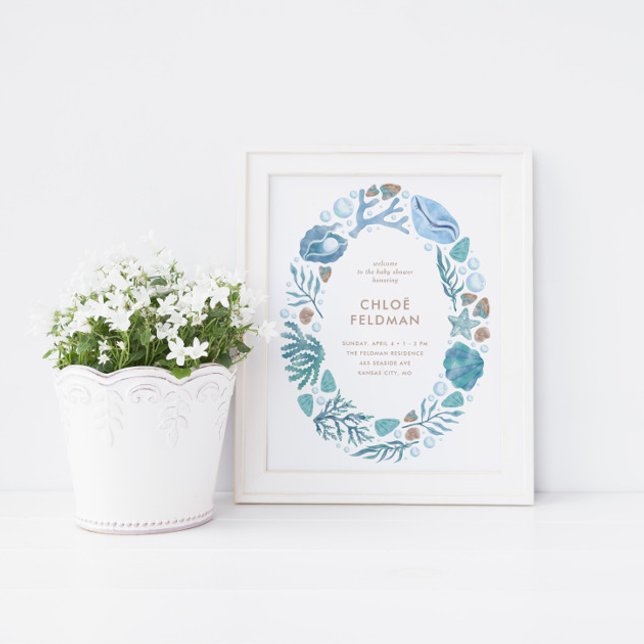 Under the Sea Watercolor Nautical Small Poster (Creator Uploaded)