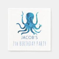Under The Sea Watercolor Octopus Nautical