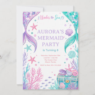 Under The Sea Watercolor Party Invite