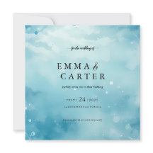 Under the Sea Watercolor Wedding Announcement