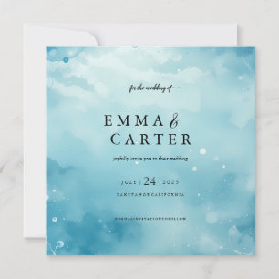 Under the Sea Watercolor Wedding Announcement