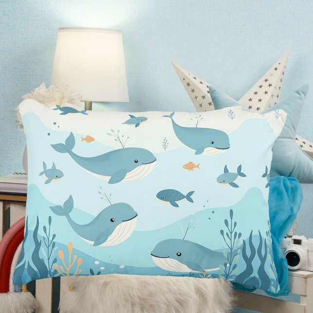 Under the Sea Whales & Fish   Decorative Cushion (Creator Uploaded)