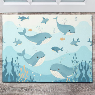Under the Sea Whales & Fish   Doormat