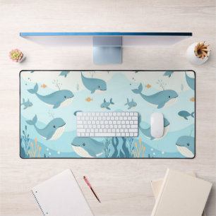 Under the Sea Whales & Fish Kids Desk Mat