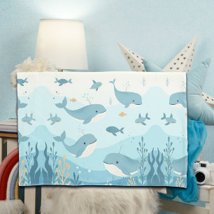 Under the Sea Whales & Fish   Pillowcase