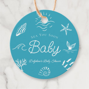 Under the Sea You Soon Blue Baby Shower Favour Tags