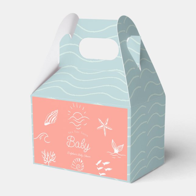 Under the Sea You Soon Pink Girl Baby Shower Favour Box (Front Side)