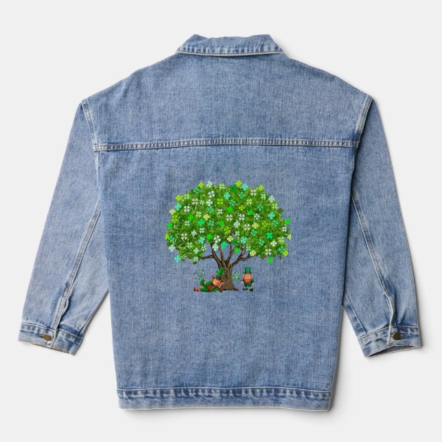 Under the Shamrock Tree Denim Jacket (Back)