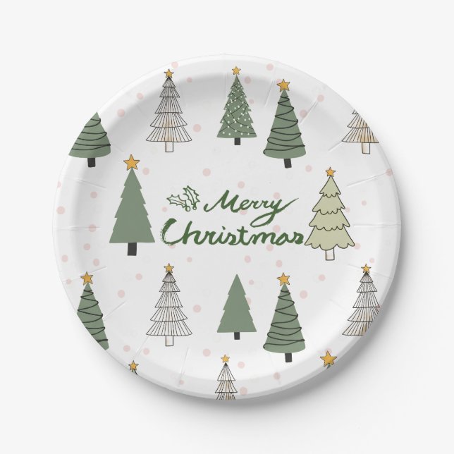 Under the Snowy Trees – Christmas Paper Plate (Front)