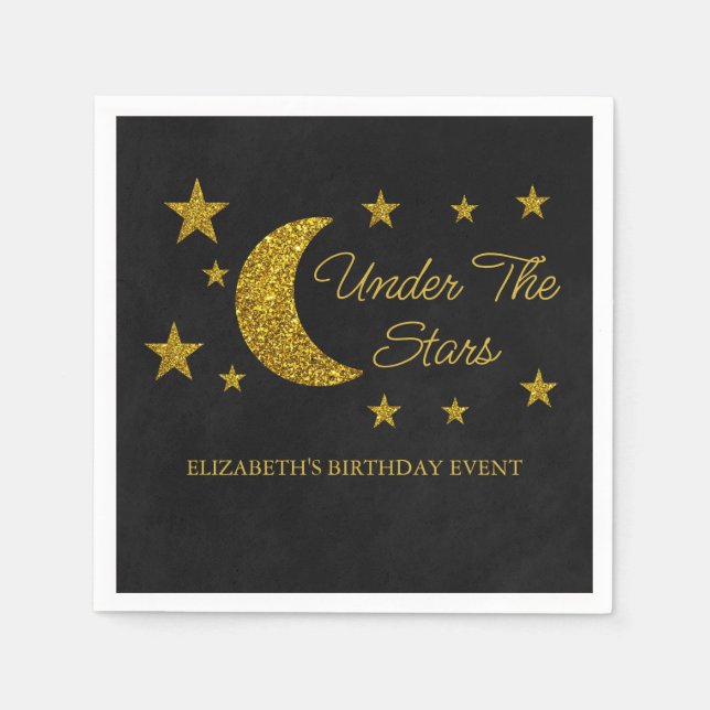 Under The Stars Birthday Napkin (Front)