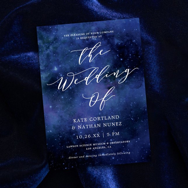 Under The Stars Chic Space Astronomy Stars Wedding Invitation (Creator Uploaded)
