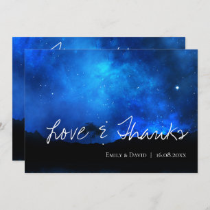 Under The Stars Elegant Love & Thanks Wedding Than Thank You Card