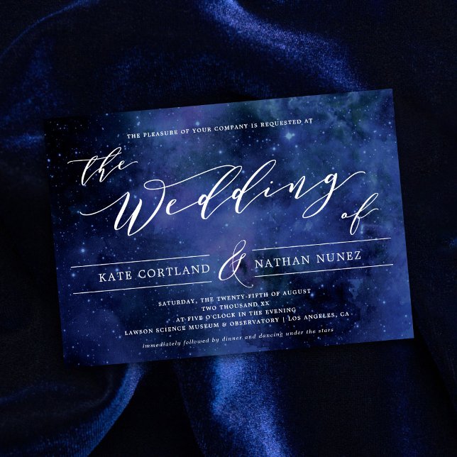 Under The Stars Elegant Space Astronomy Wedding  Invitation (Creator Uploaded)