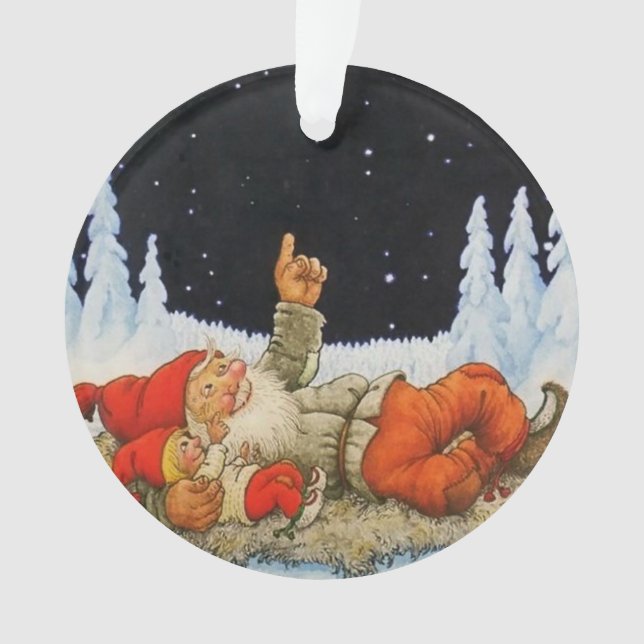 “Under the Stars” Gnomes by Jenny Nystrom Ornament (Front)