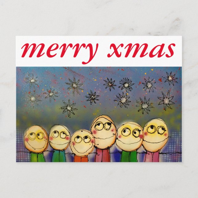 under the stars holiday postcard (Front)
