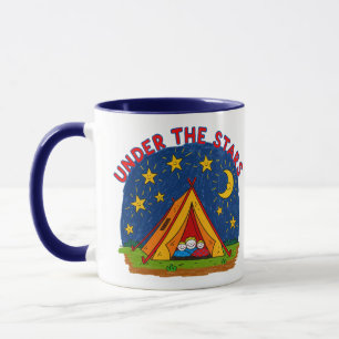 Under the Stars Kids Camping Drawing Mug