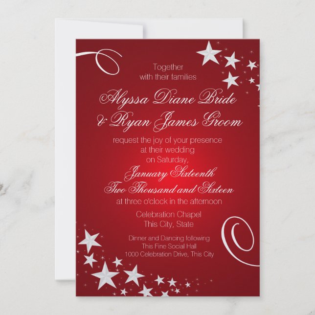 Under the Stars Wedding Celebration Invitation (Front)