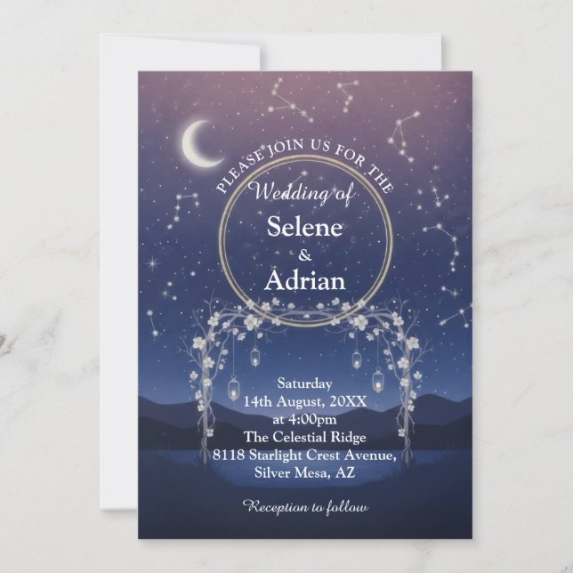 Under the Stars Wedding Invitation (Front)