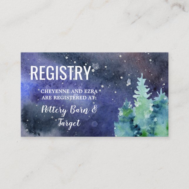 Under The Stars Wedding Registry Enclosure Card (Front)