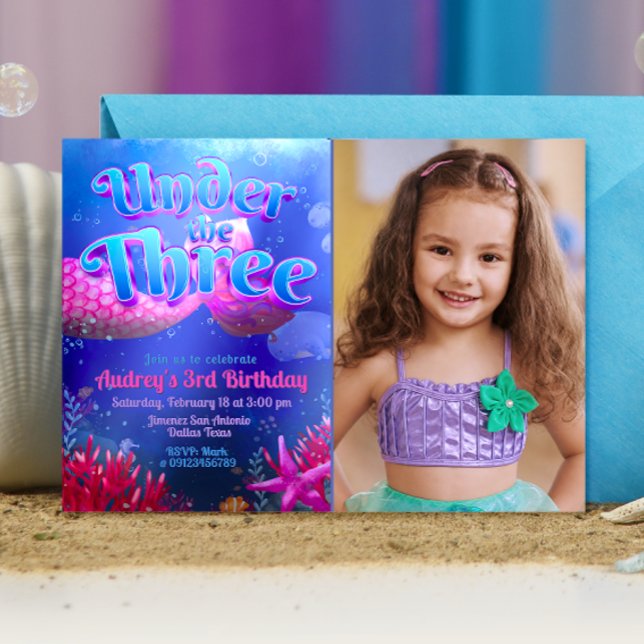 Under the Three - Mermaid with Photo Invitation (Creator Uploaded)