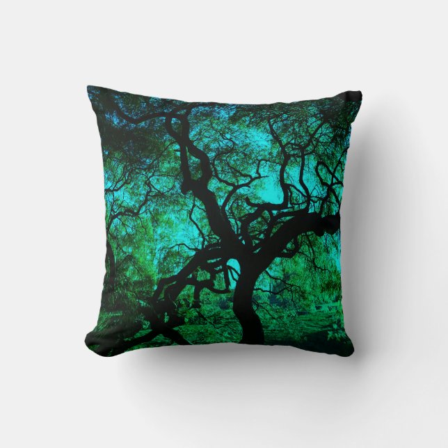 Under The Tree in Turquoise Cushion (Front)