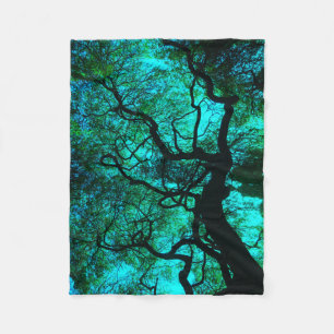 Under The Tree in Turquoise Fleece Blanket