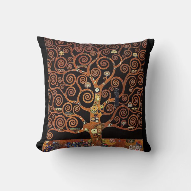 Under the Tree of Life, Gustav Klimt, Throw Pillow (Front)