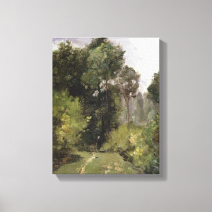 Under the Trees, 1864 (oil on board) Canvas Print