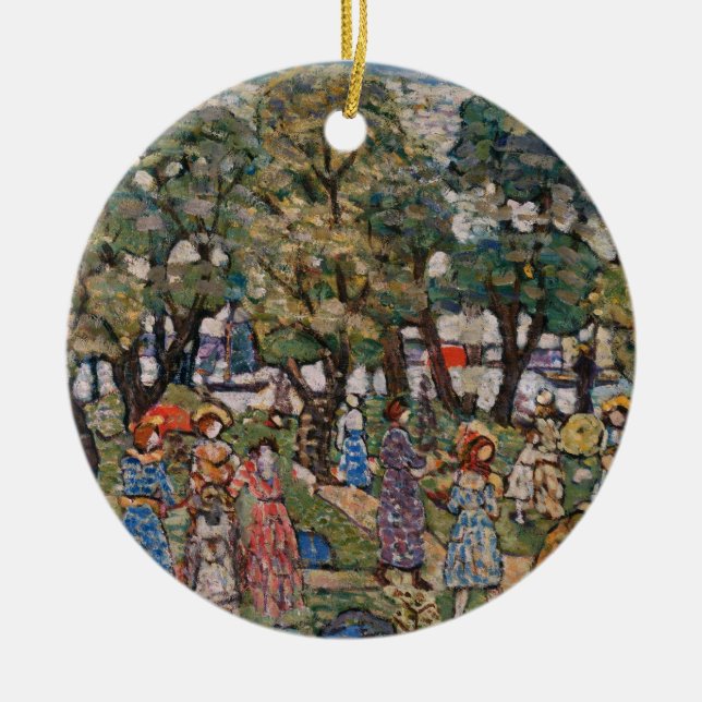 Under the Trees by Maurice Prendergast, Fine Art Ceramic Tree Decoration (Front)