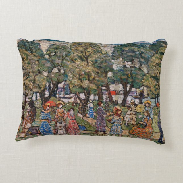 Under the Trees by Maurice Prendergast, Fine Art Decorative Cushion (Back)