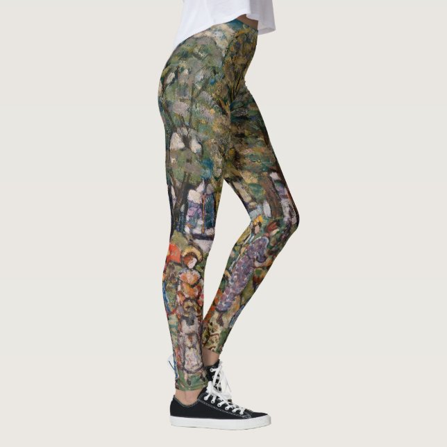 Under the Trees by Maurice Prendergast, Fine Art Leggings (Right)
