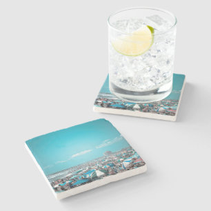Under The Umbrella New Jersey Coastal Beach Art  Stone Coaster