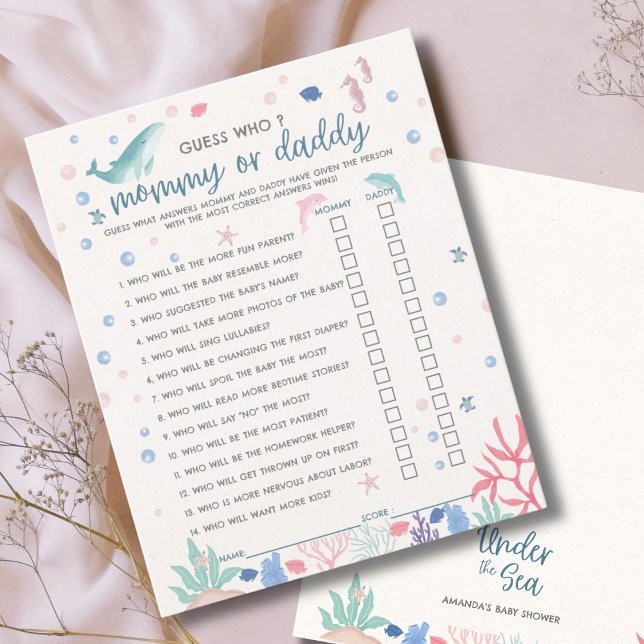 Under the Water Mummy or Daddy Baby Shower Games  (Creator Uploaded)