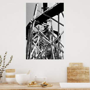 Under The Water Tube Slide // Black and White  Poster
