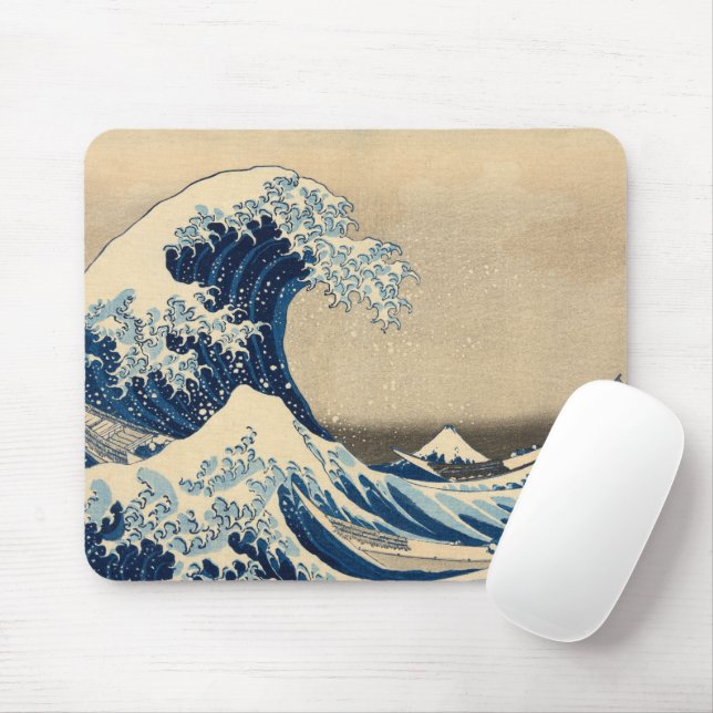 Under the Wave off Kanagawa by Katsushika Hokusai Mouse Pad (With Mouse)