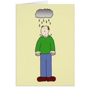 Under the Weather Depressed Man Cartoon