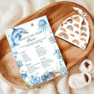 Under the  what's on your purse baby shower game 