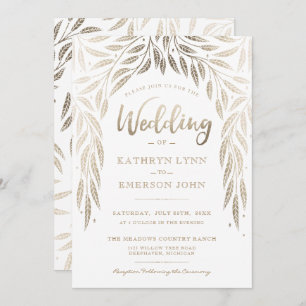 Under the Willows Wedding Invitation Faux Gold