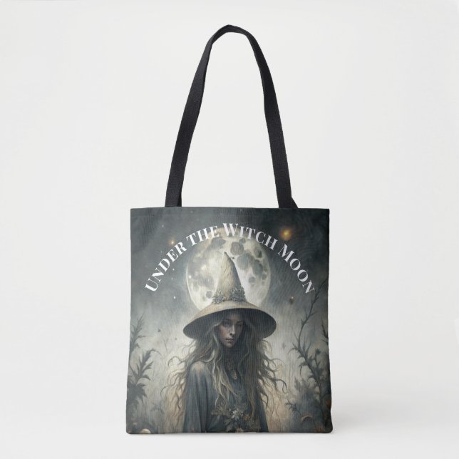 Under the Witch Moon – Gothic Witch Tote Bag (Front)