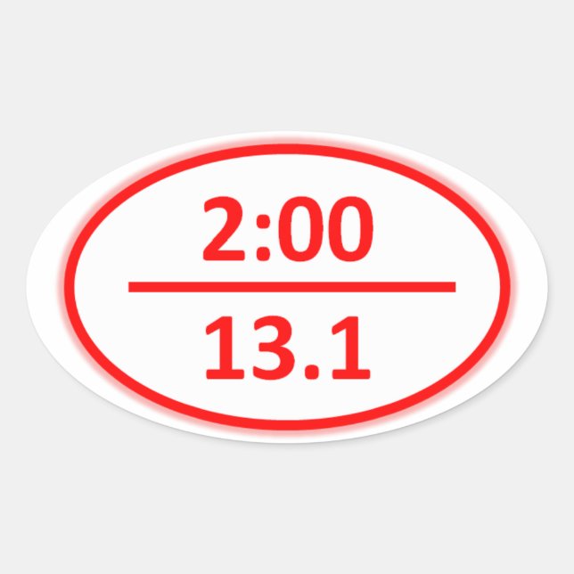 Under Two Hours for the Half Oval Sticker (Front)