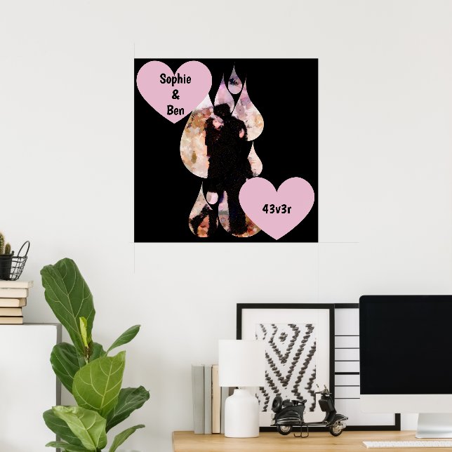 Under Umbrella: Romantic Couple Kissing in Rain Poster (Home Office)