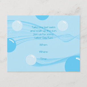 Under Water Bubbles Pool Party Invitation