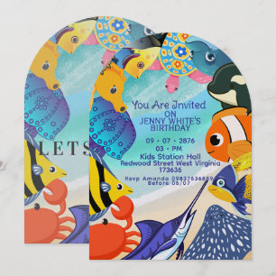 Under Water Themed   Fish Invitation 