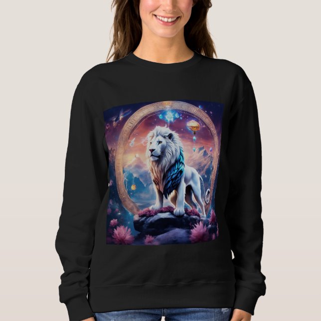 under water water colour lion art sweatshirt (Front)