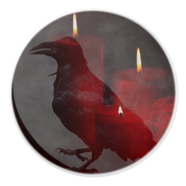 "Under Your Spell in Red" Ceramic Knob (Front)