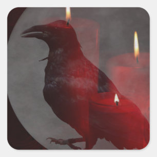 "Under Your Spell in Red" Square Sticker