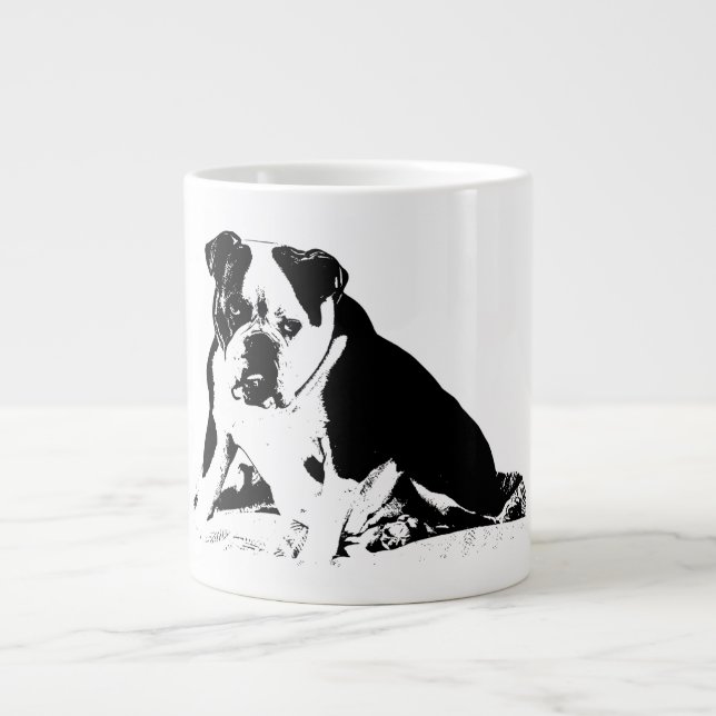 Underbite Attitude, Bold B&W Large Coffee Mug (Front)